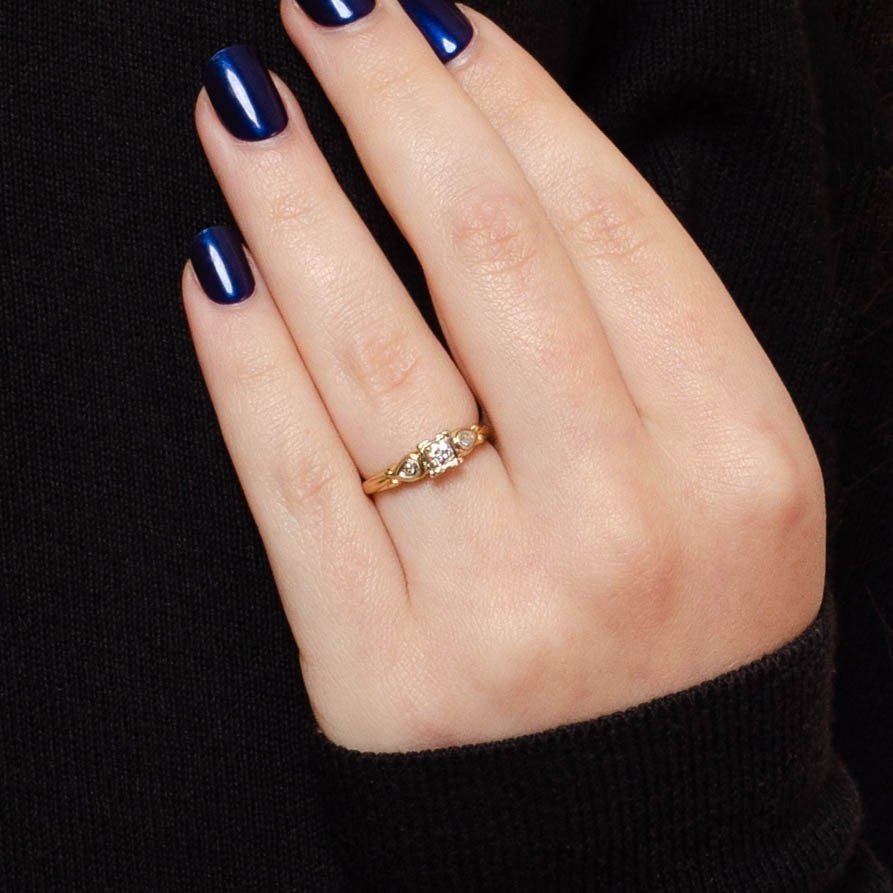 Vintage Diamond Engagement Ring of 14k Gold - Trademark Antiques