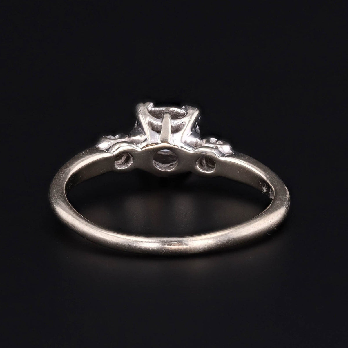 Vintage Diamond Engagement Ring of 14K White Gold - Trademark Antiques