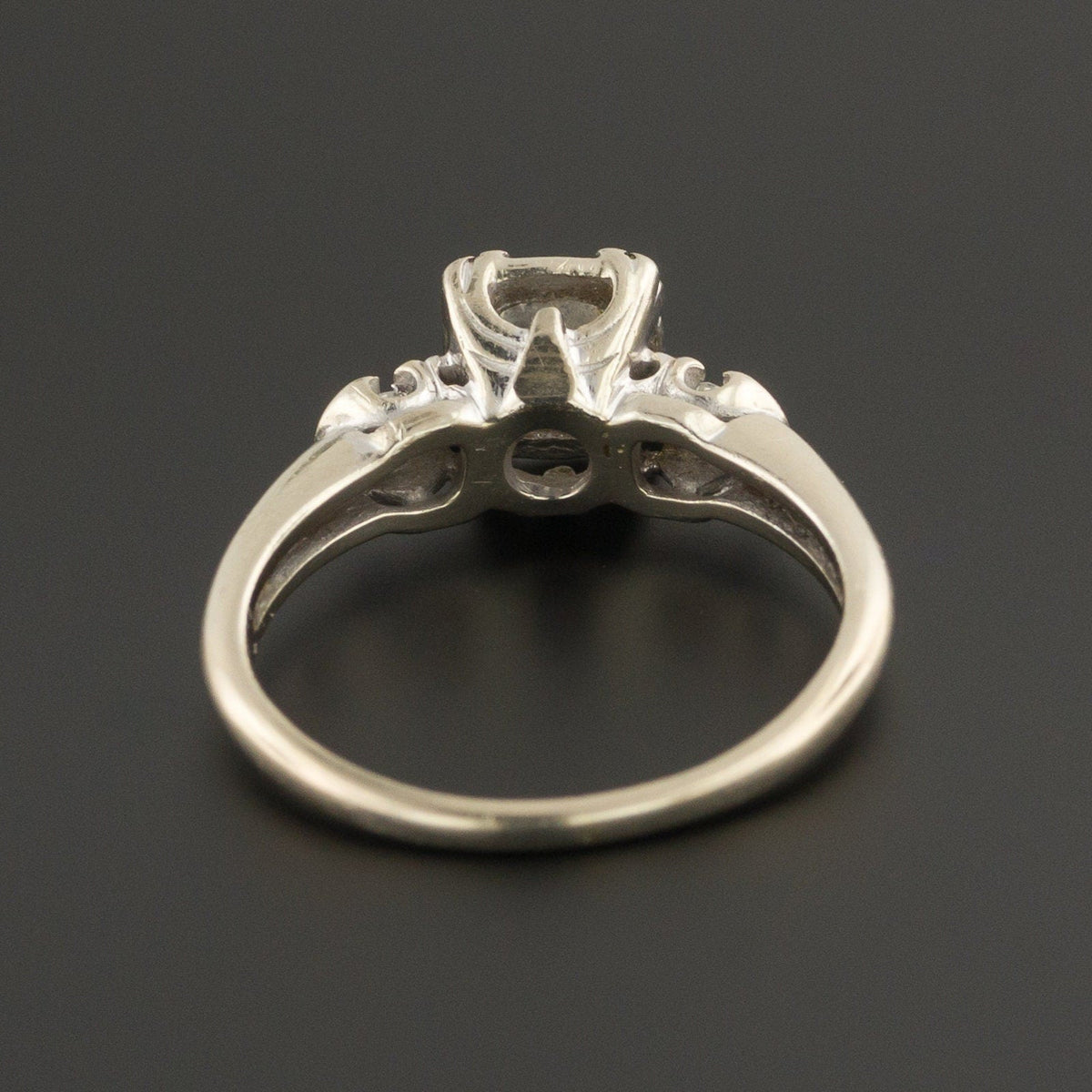Vintage Diamond Engagement Ring of 14k White Gold - Trademark Antiques