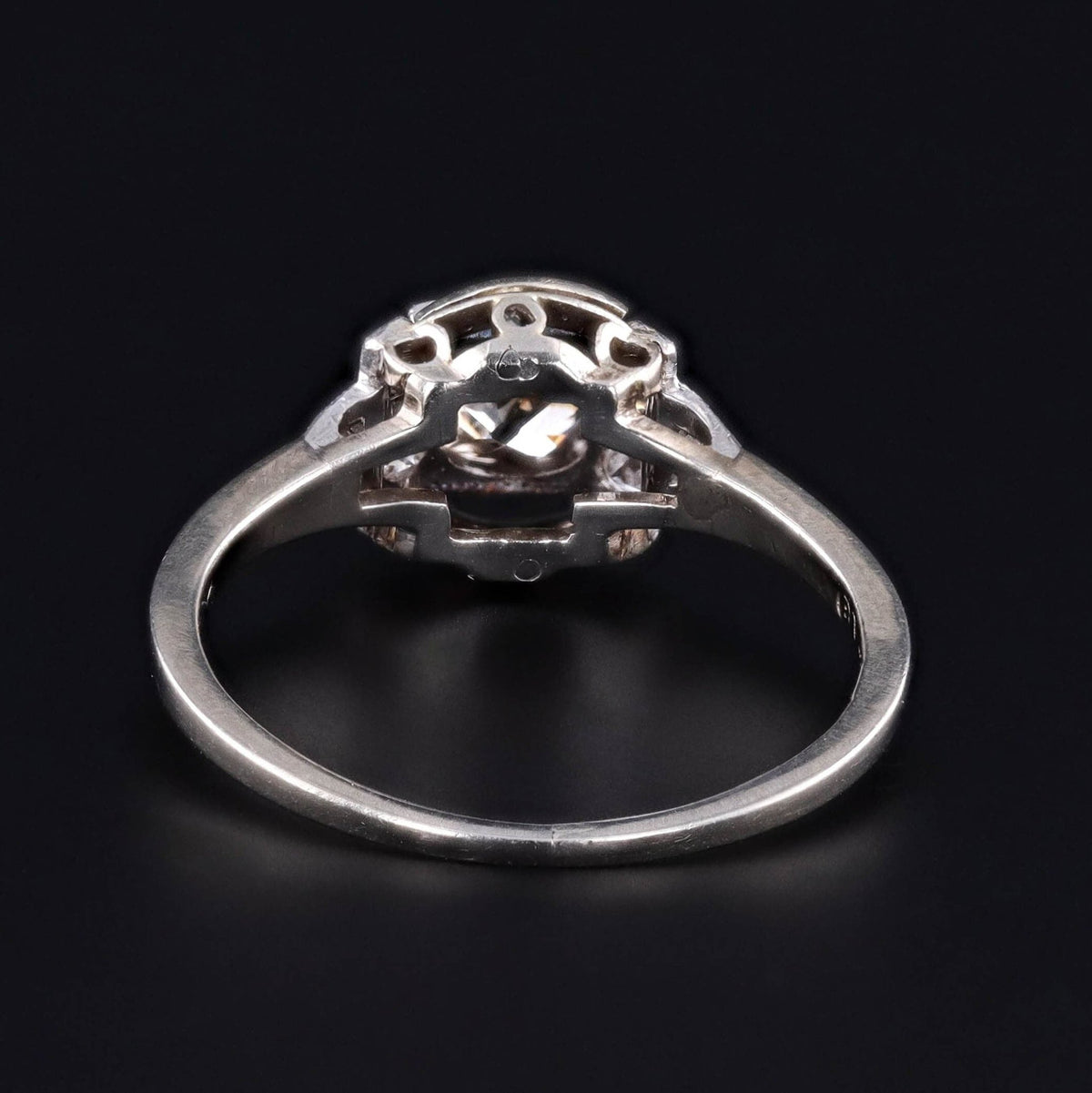 Vintage Diamond Engagement Ring Platinum Topped 14k Gold - Trademark Antiques