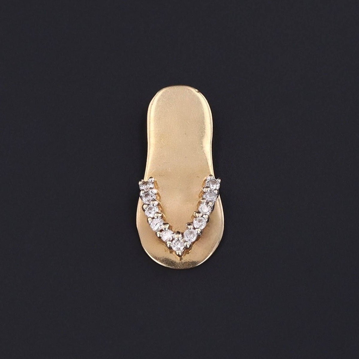 Vintage Diamond Flip Flop Pendant of 14k Gold - Trademark Antiques