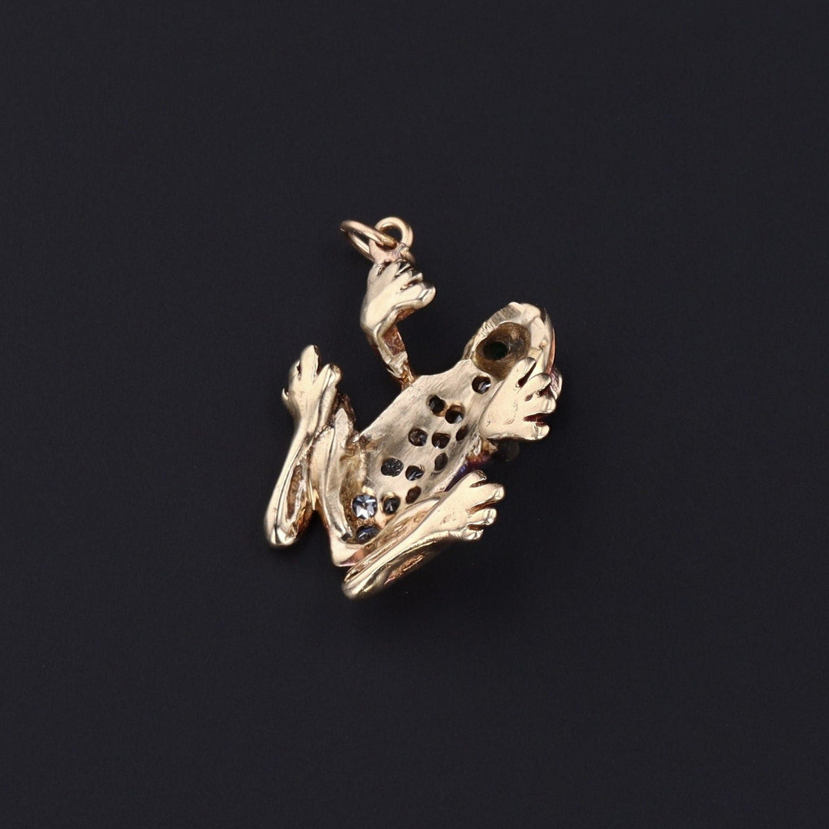 Vintage Diamond Frog Charm of 14k Gold - Trademark Antiques