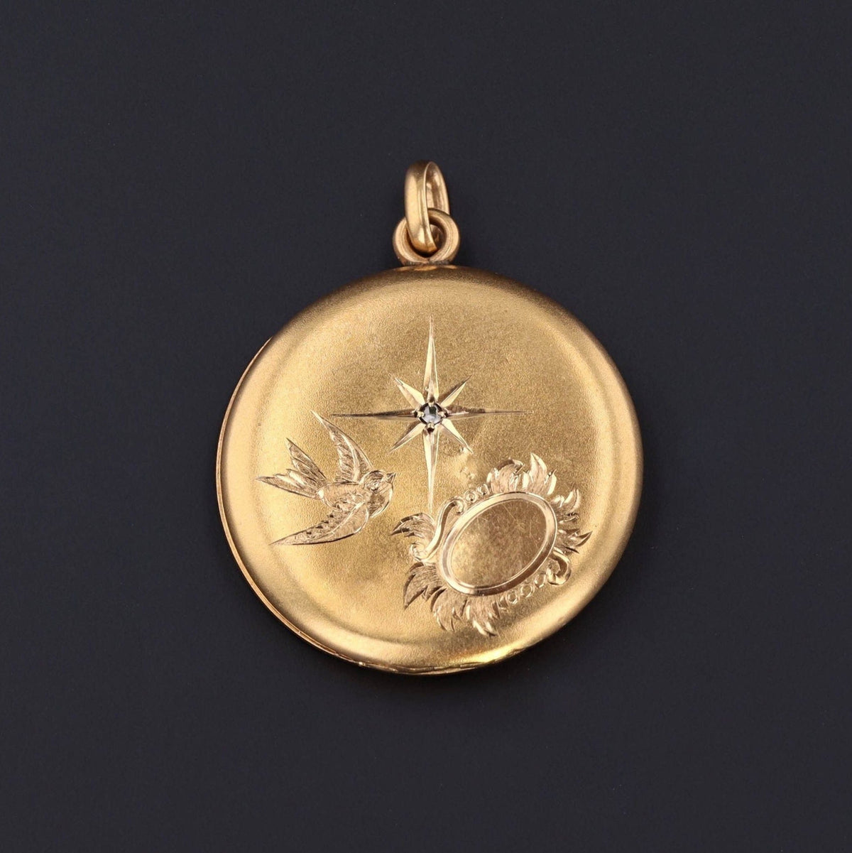 Vintage Diamond Locket | Vintage Elgin American Manufacturing Locket - Trademark Antiques