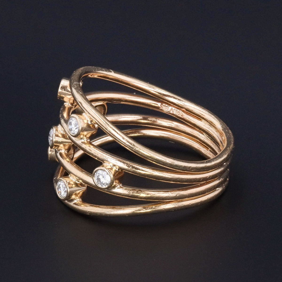 Vintage Diamond Multi - Band Ring of 14k Gold - Trademark Antiques