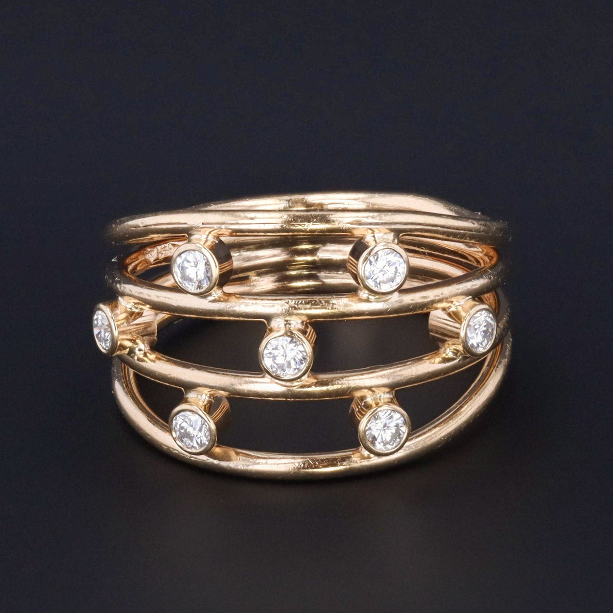 Vintage Diamond Multi - Band Ring of 14k Gold - Trademark Antiques