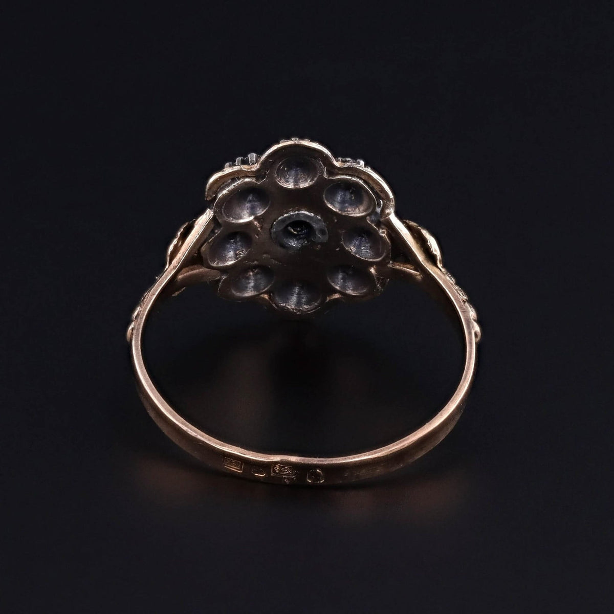 Vintage Diamond Ring 18k Gold with Silver Top - Trademark Antiques