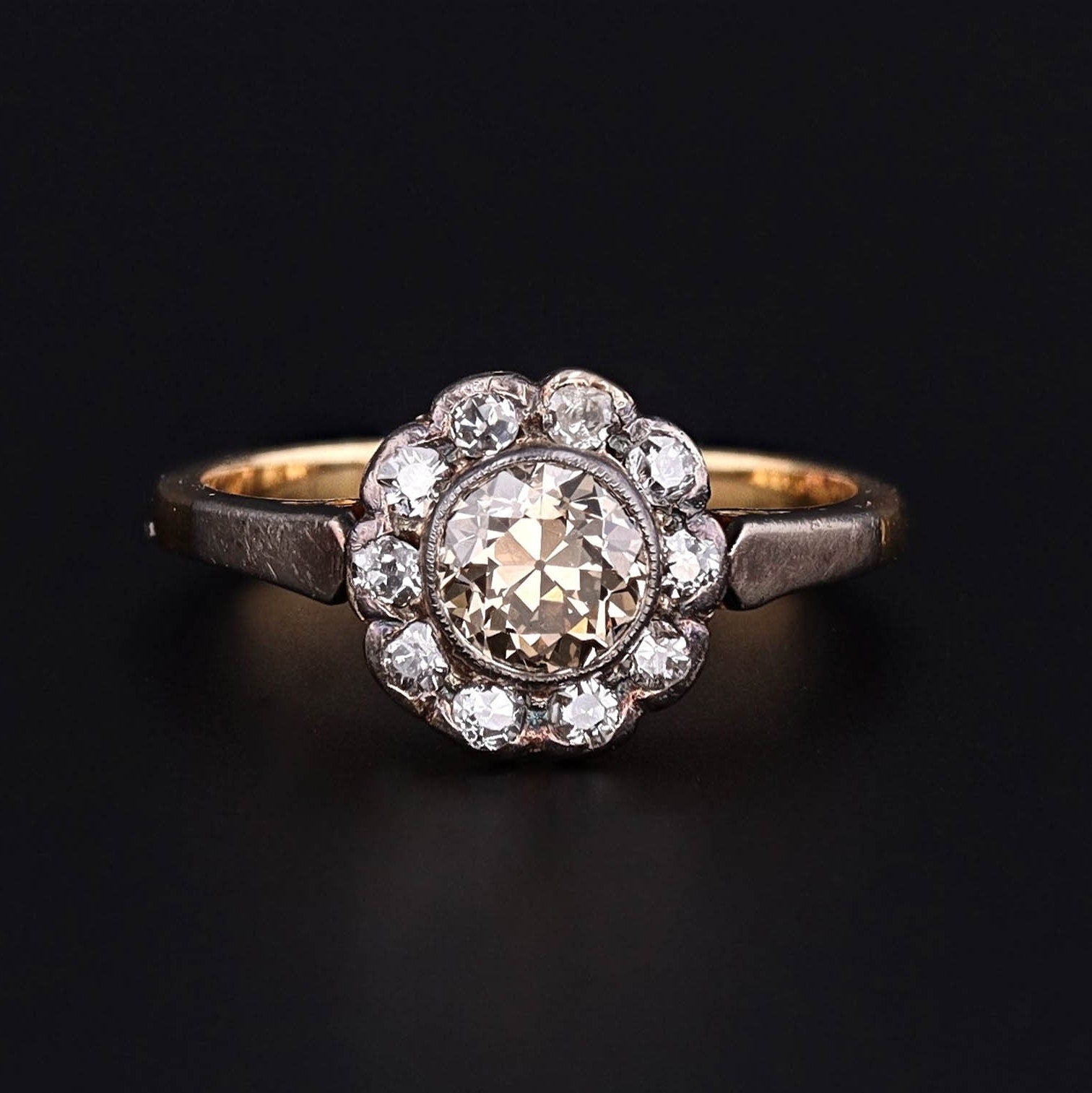Vintage Diamond Ring | Champagne Diamond Ring - Trademark Antiques