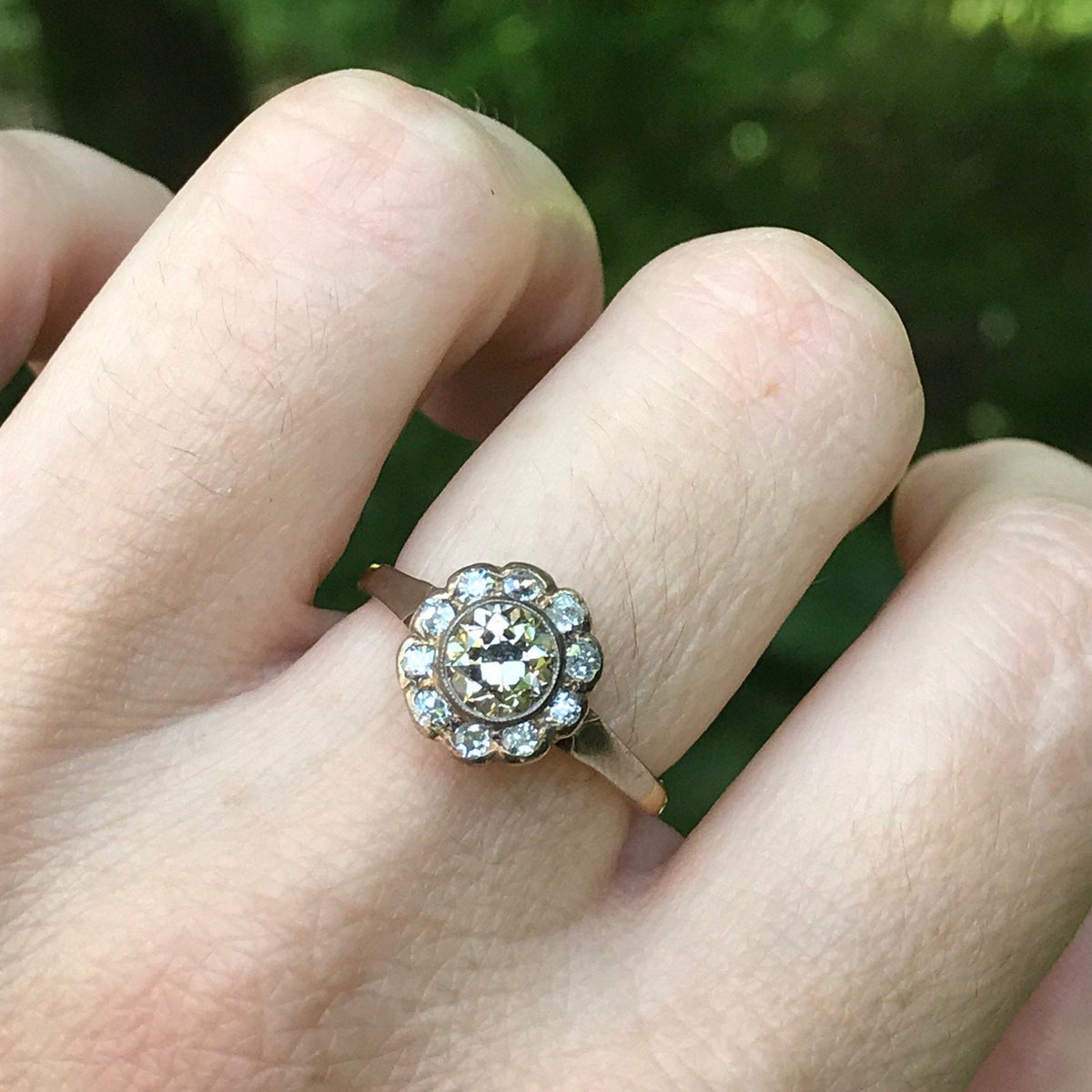 Vintage Diamond Ring | Champagne Diamond Ring - Trademark Antiques