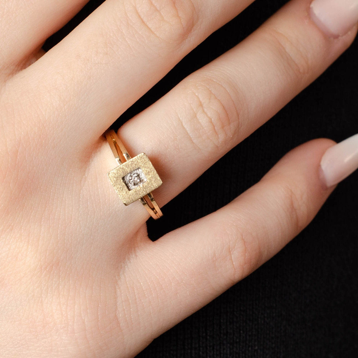 Vintage Diamond Ring of 10k Gold - Trademark Antiques