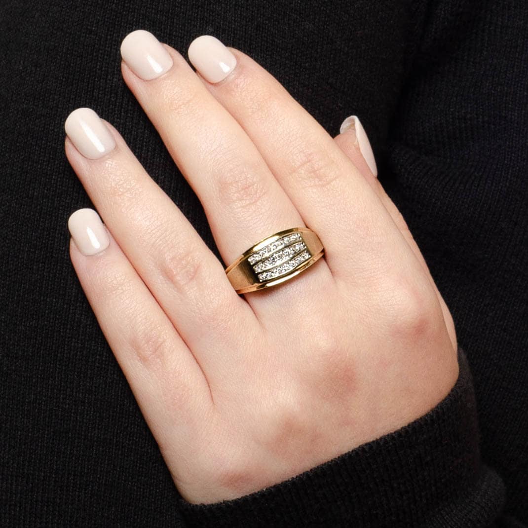 Vintage Diamond Ring of 10k Gold Unisex - Trademark Antiques