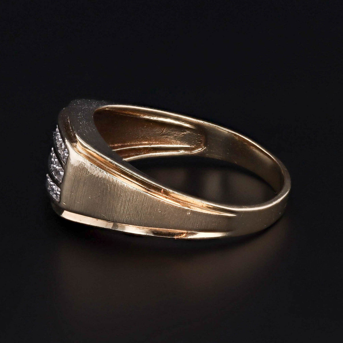 Vintage Diamond Ring of 10k Gold Unisex - Trademark Antiques