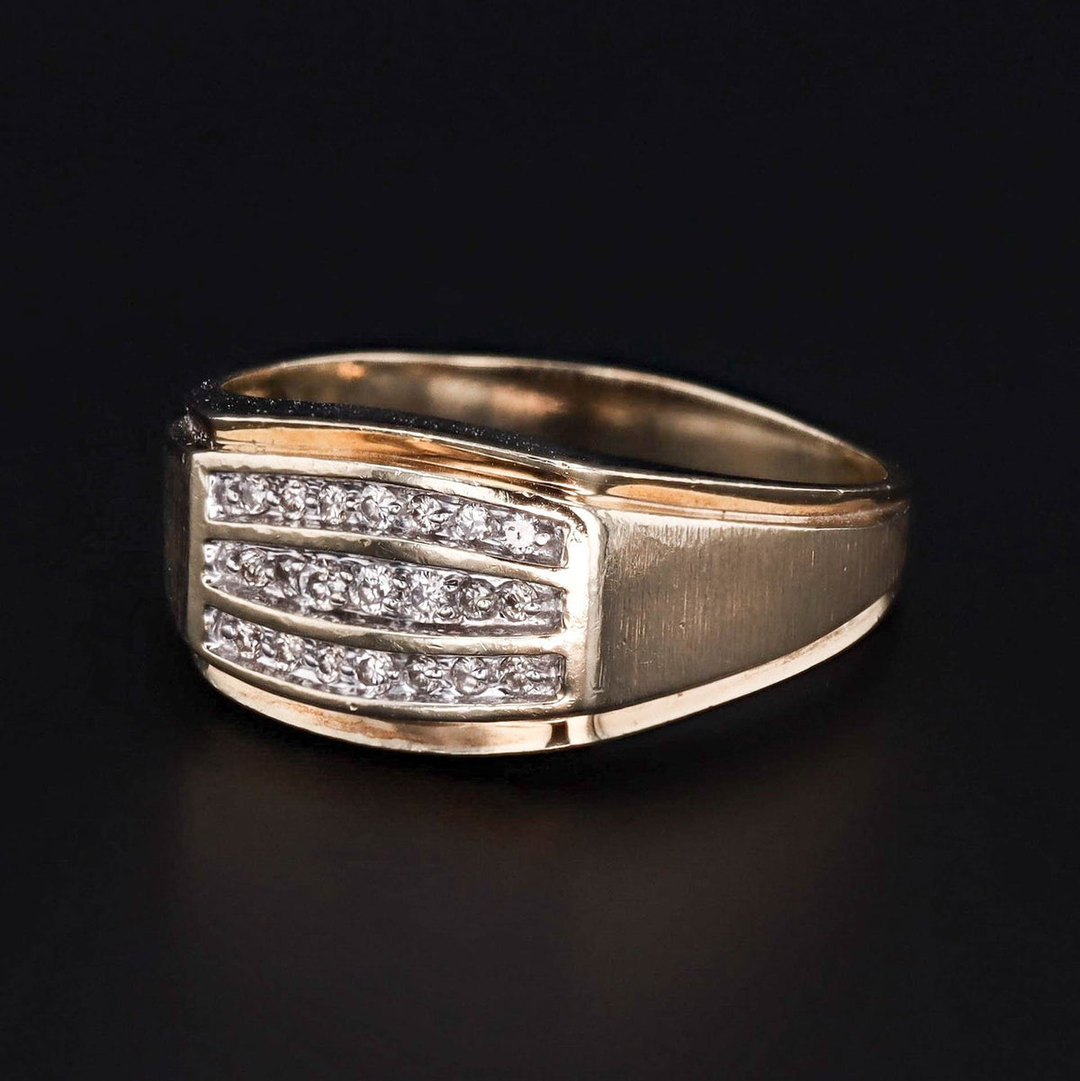 Vintage Diamond Ring of 10k Gold Unisex - Trademark Antiques