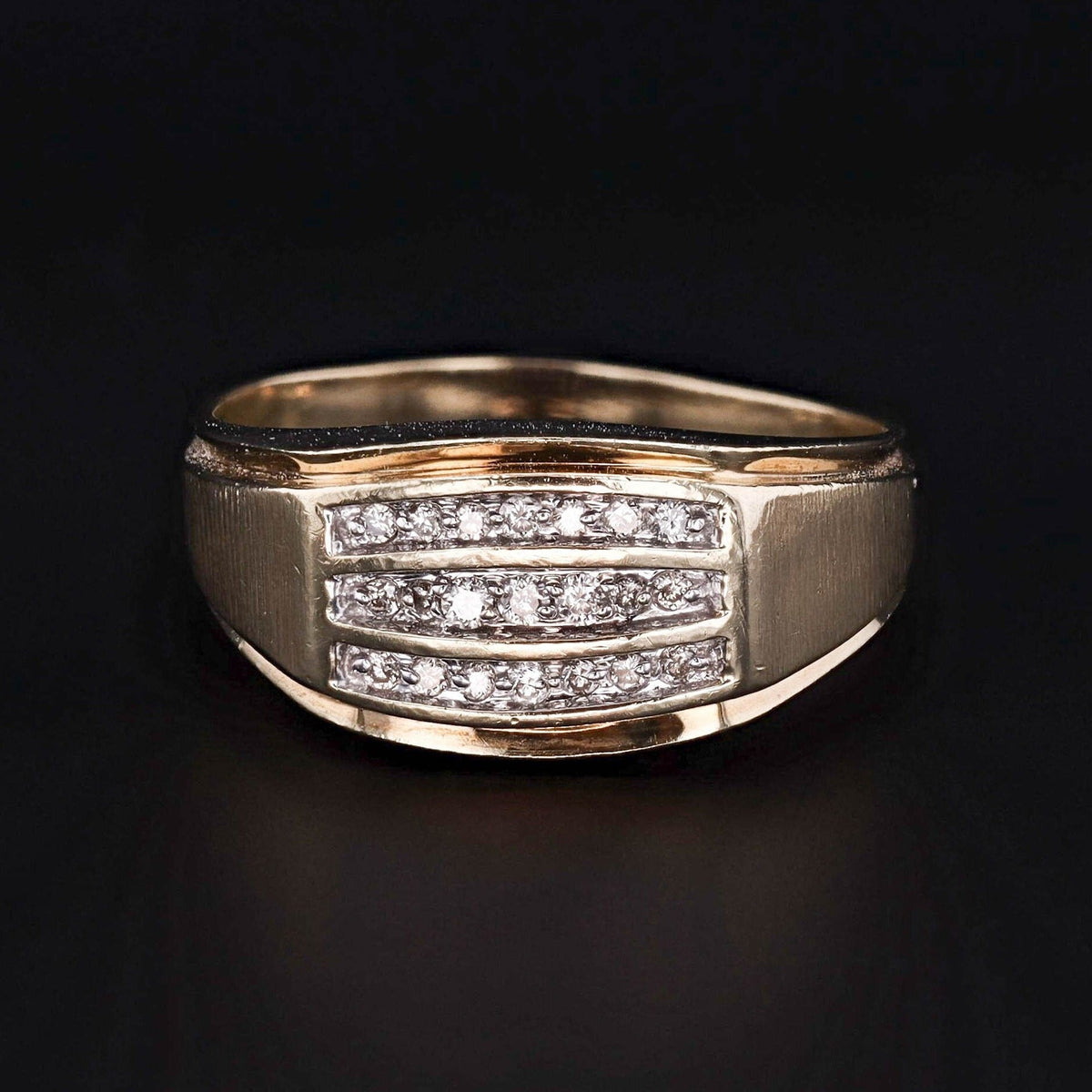 Vintage Diamond Ring of 10k Gold Unisex - Trademark Antiques