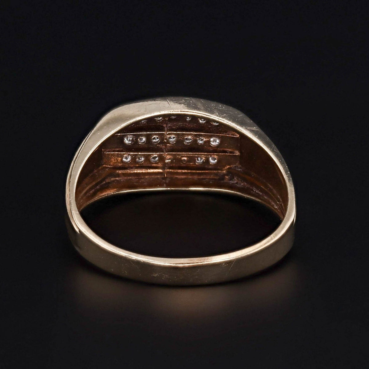 Vintage Diamond Ring of 10k Gold Unisex - Trademark Antiques