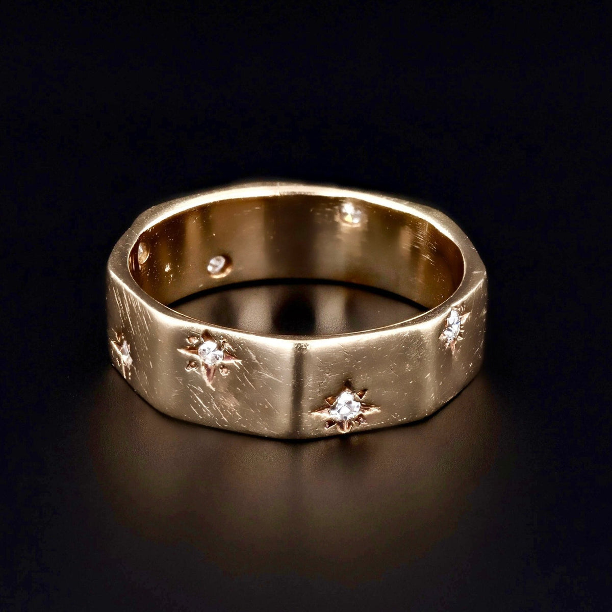 Vintage Diamond Star Ring of 14k Gold - Trademark Antiques