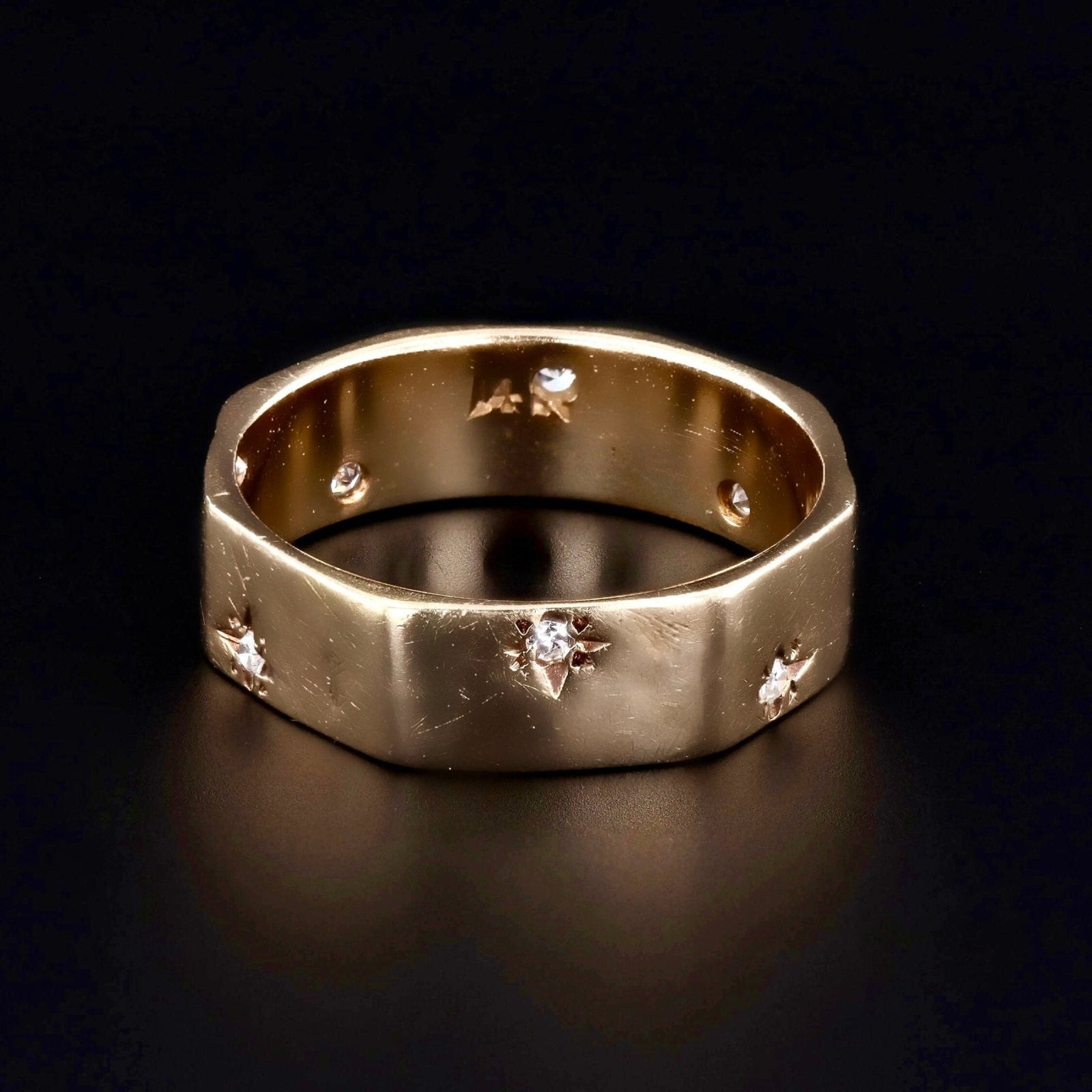 Vintage Diamond Star Ring of 14k Gold - Trademark Antiques