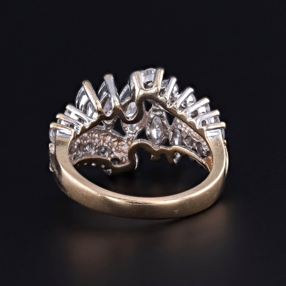 Vintage Diamond Statement Ring of 14k Gold - Trademark Antiques
