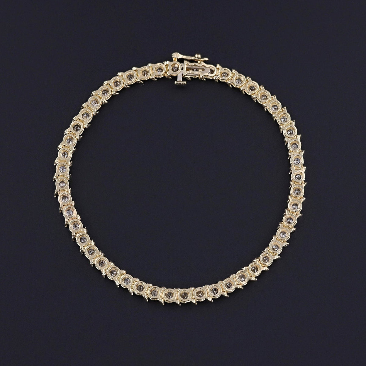 Vintage Diamond Tennis Bracelet of 14k Gold - Trademark Antiques