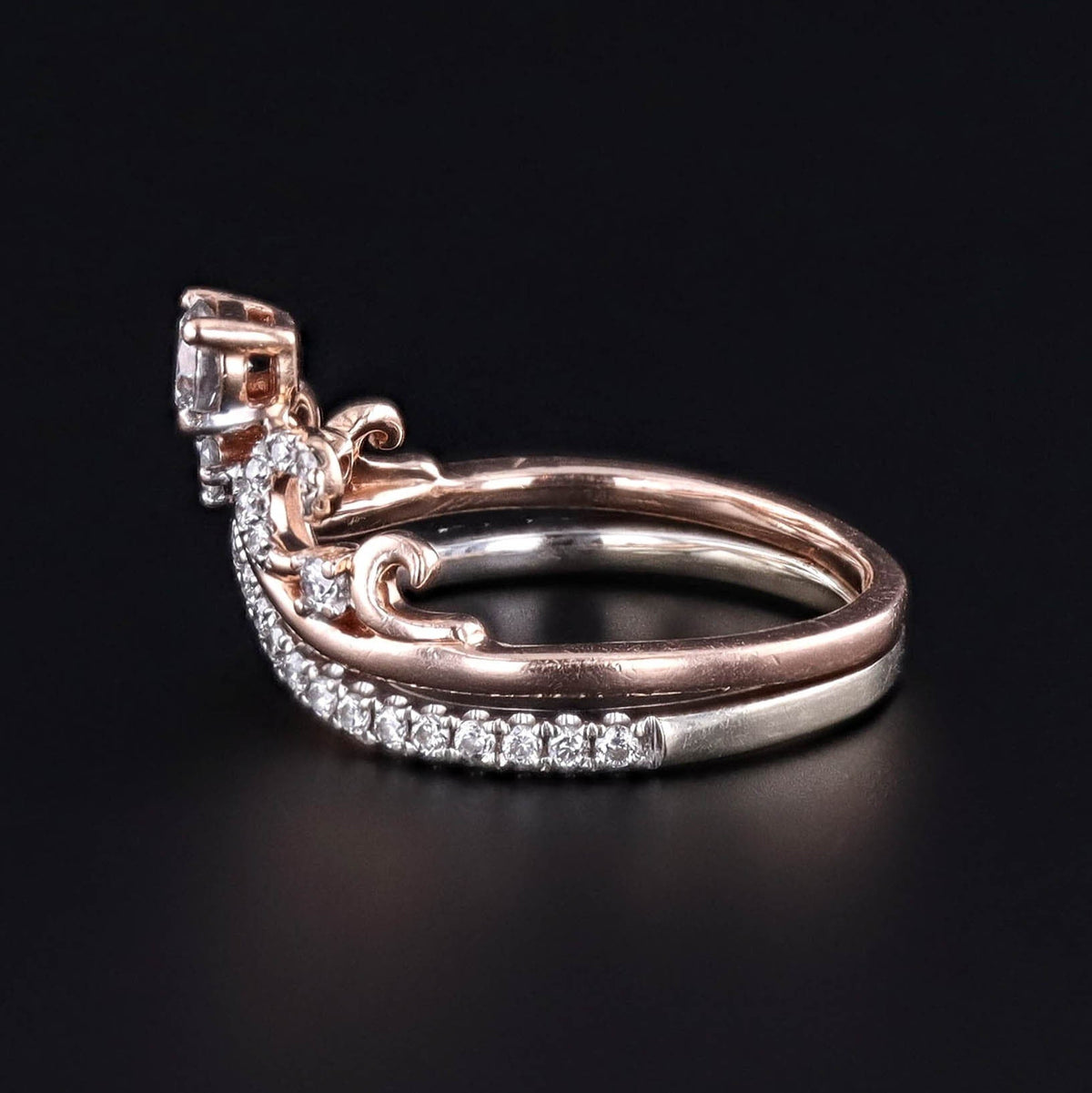 Vintage Diamond Tiara Ring of 14k Gold - Trademark Antiques