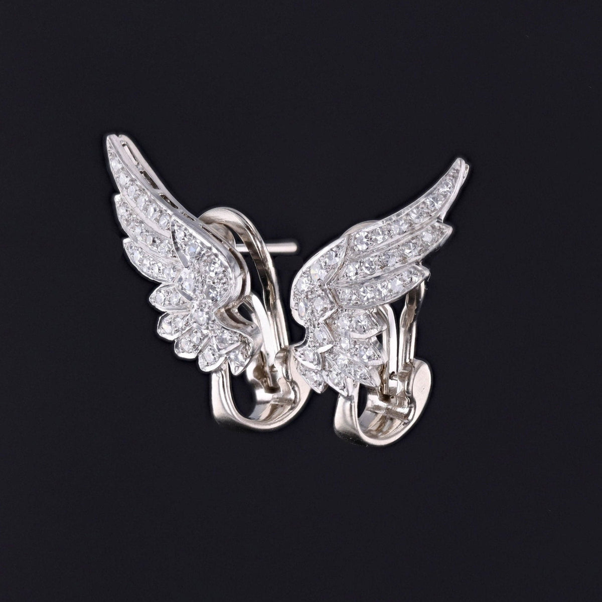Vintage Diamond Wing Conversion Earrings - Trademark Antiques