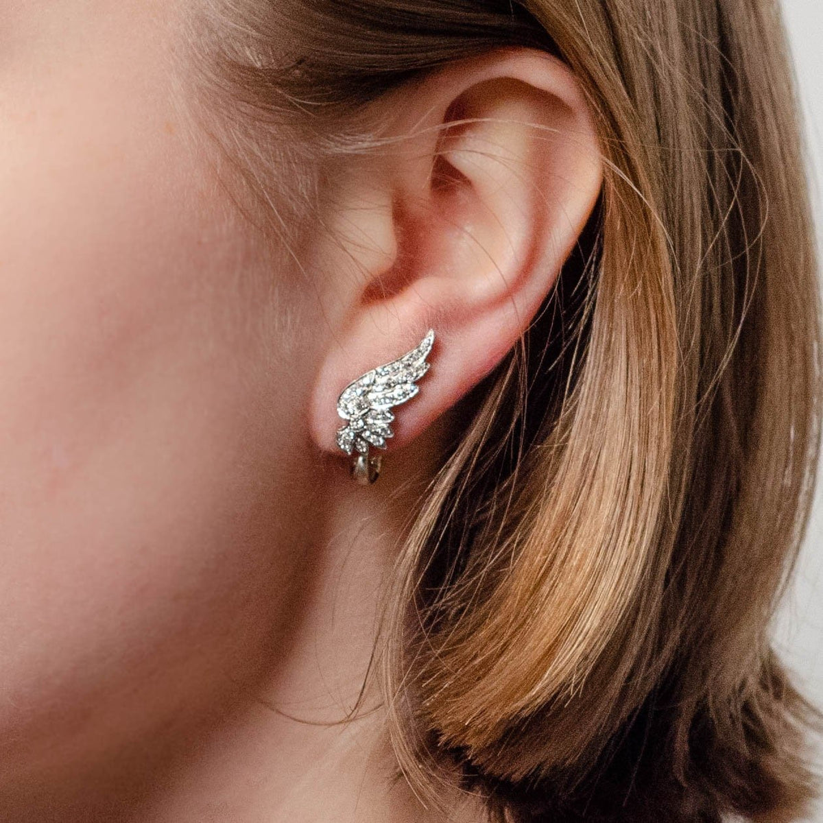 Vintage Diamond Wing Conversion Earrings - Trademark Antiques