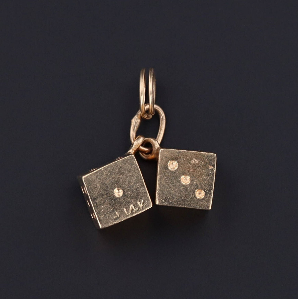 Vintage Dice Charm of 14k Gold - Trademark Antiques