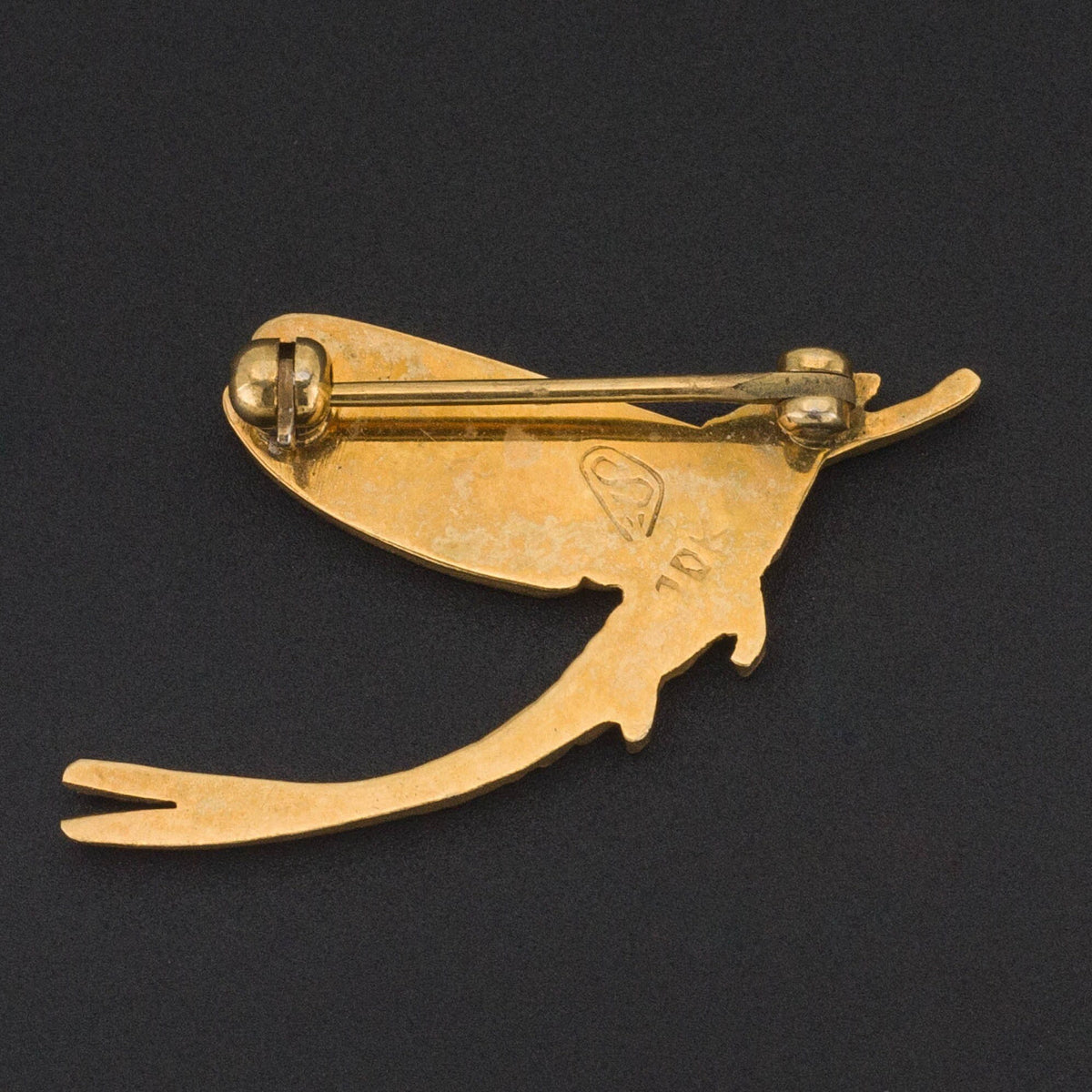 Vintage Dragonfly Pin | 10k Gold Dragonfly Pin - Trademark Antiques