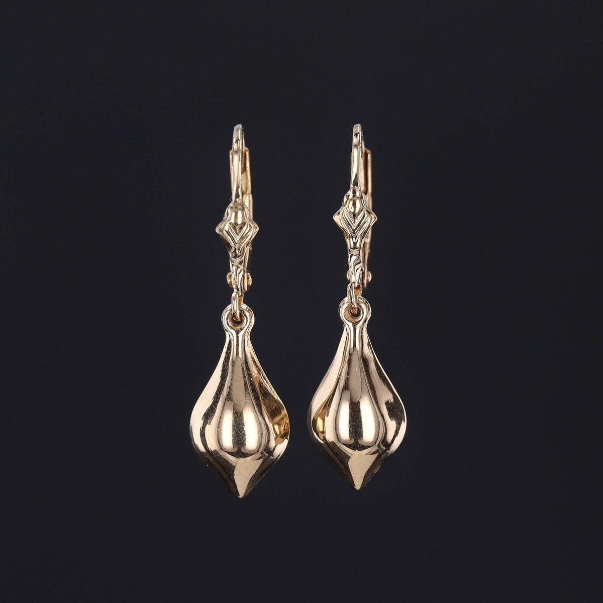 Vintage Drop Earrings of 14k Gold - Trademark Antiques