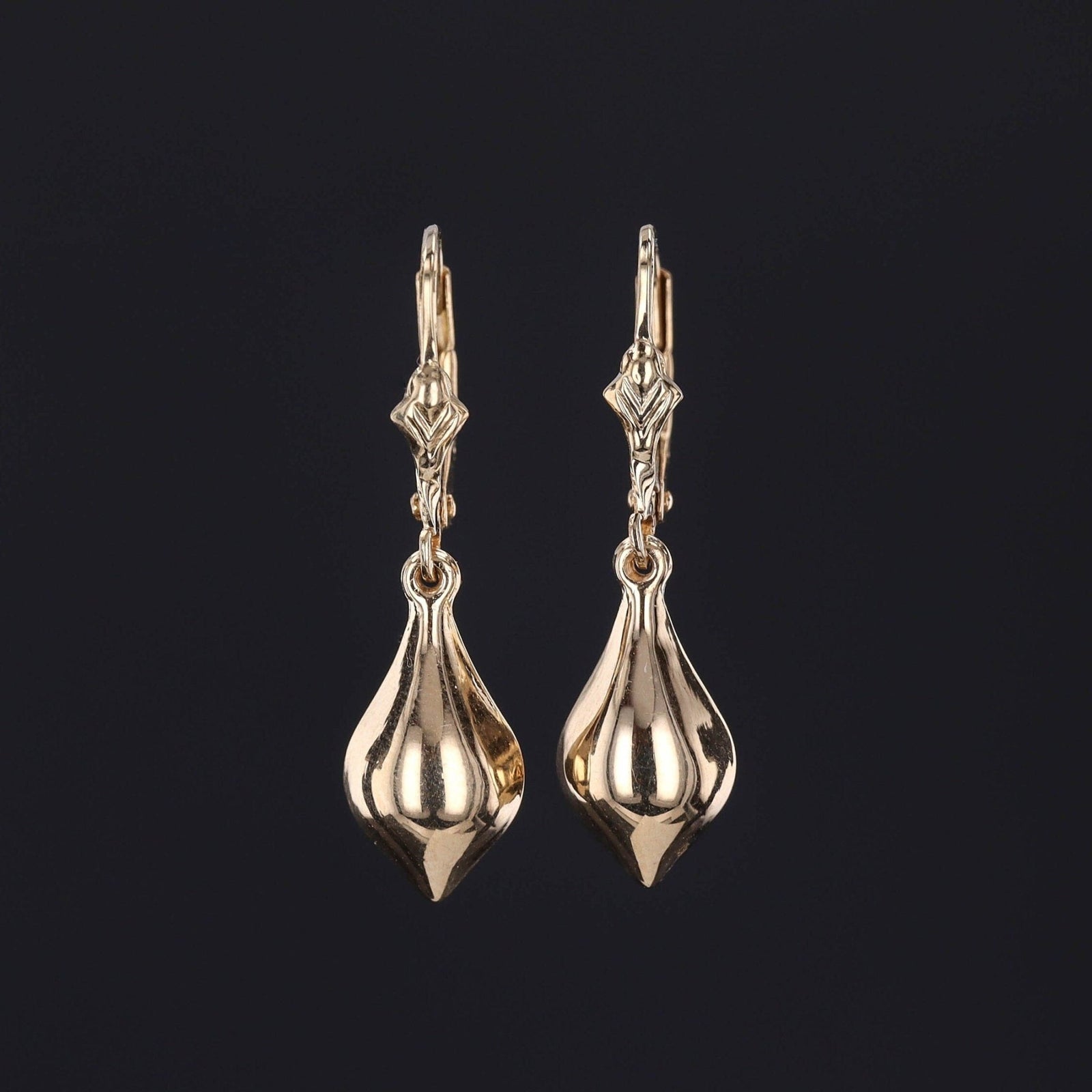 Vintage Drop Earrings of 14k Gold - Trademark Antiques
