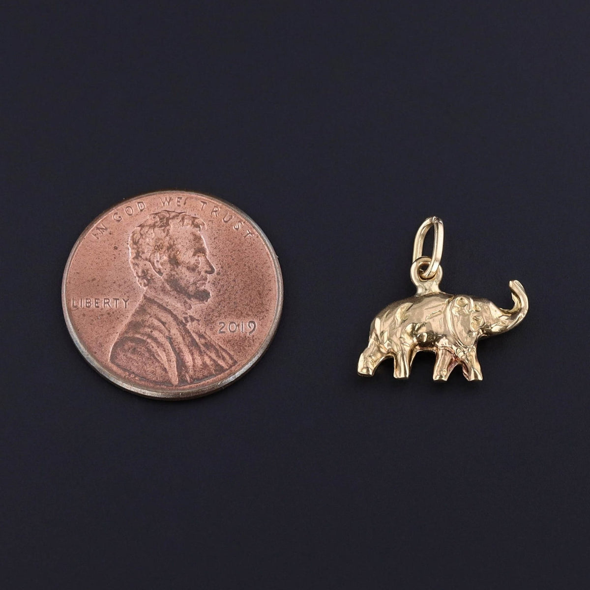 Vintage Elephant Charm of 18k Gold - Trademark Antiques