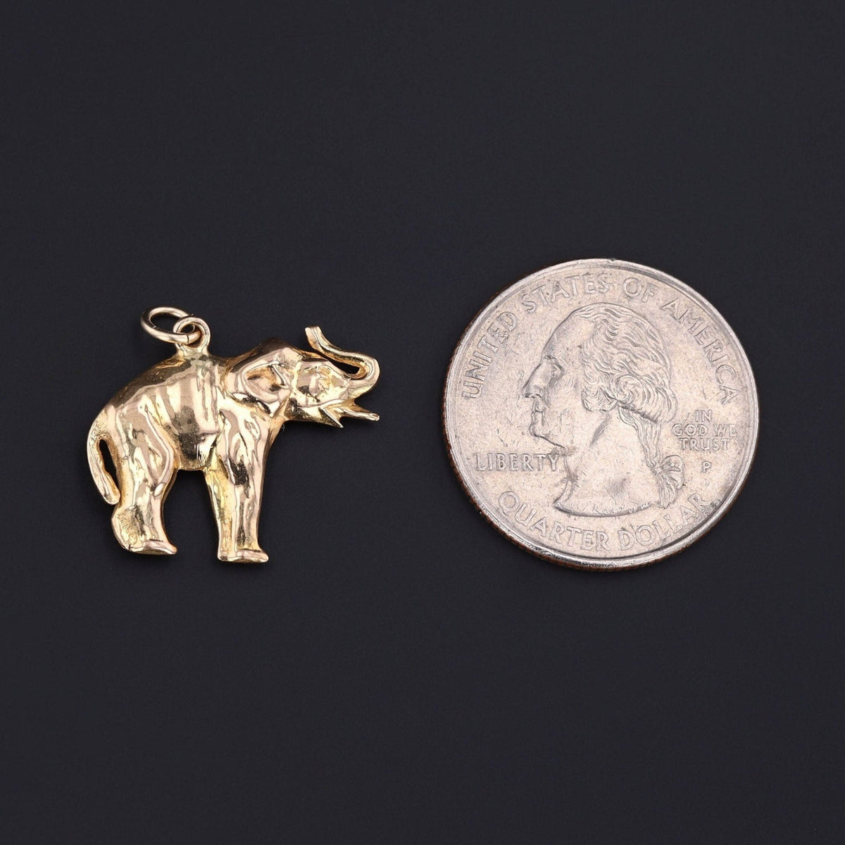 Vintage Elephant Pendant of 18k Gold - Trademark Antiques