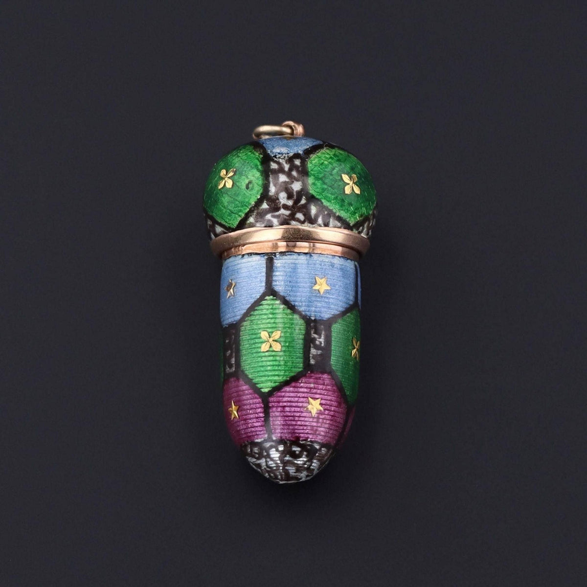 Vintage Enamel Container Charm | Vintage Collapsible Cigarette Holder Charm Case - Trademark Antiques