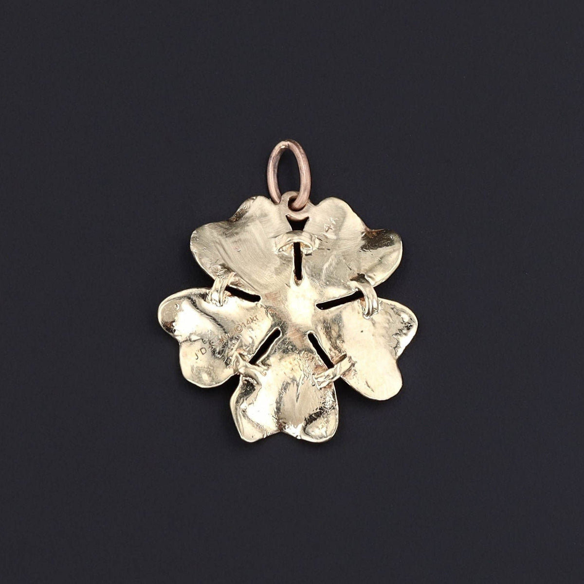 Vintage Enamel Flower Conversion Pendant of 14k Gold - Trademark Antiques