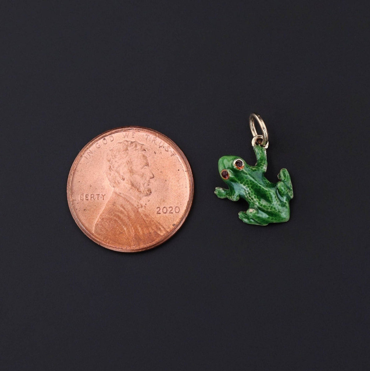 Vintage Enamel Frog Conversion Charm of 14k Gold - Trademark Antiques