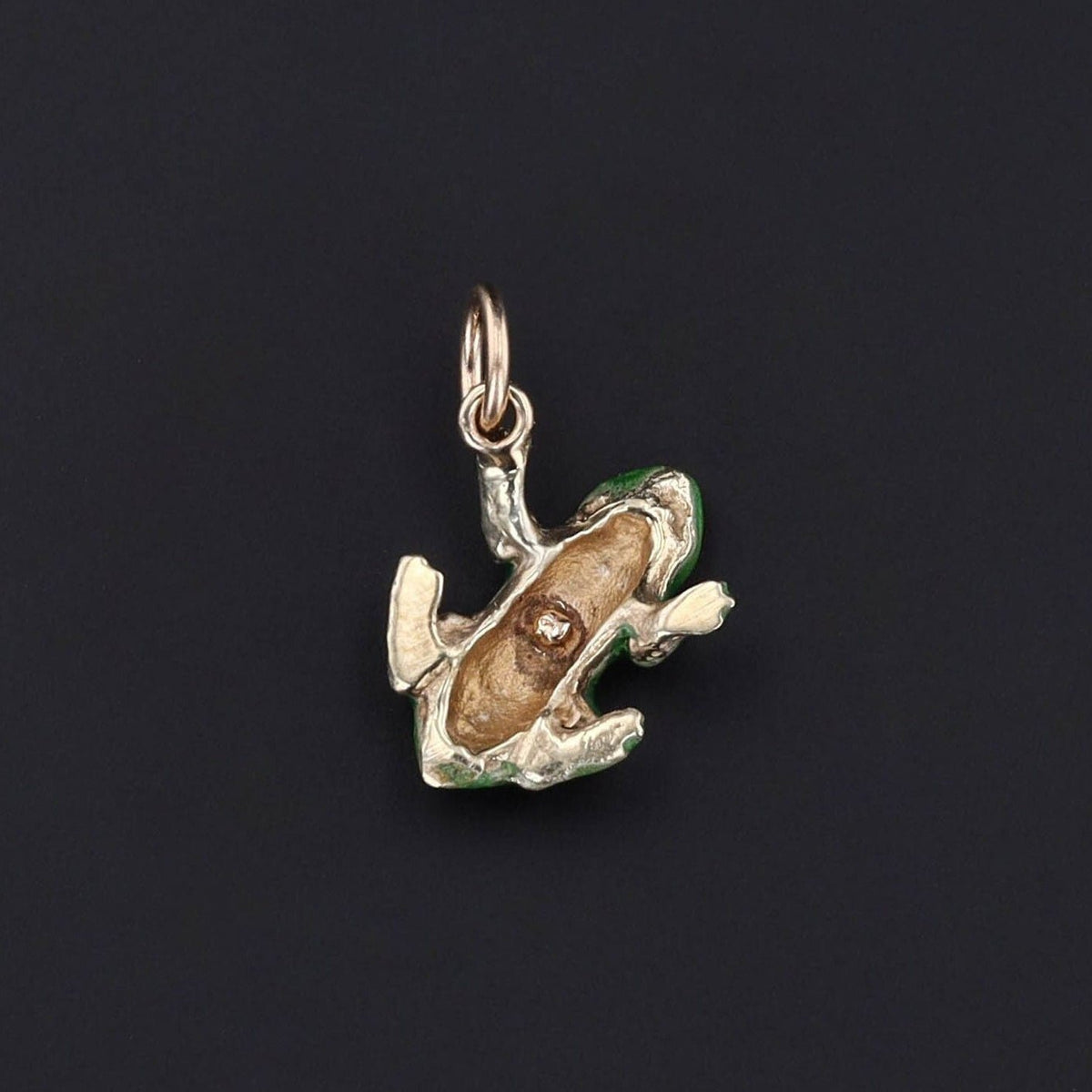 Vintage Enamel Frog Conversion Charm of 14k Gold - Trademark Antiques