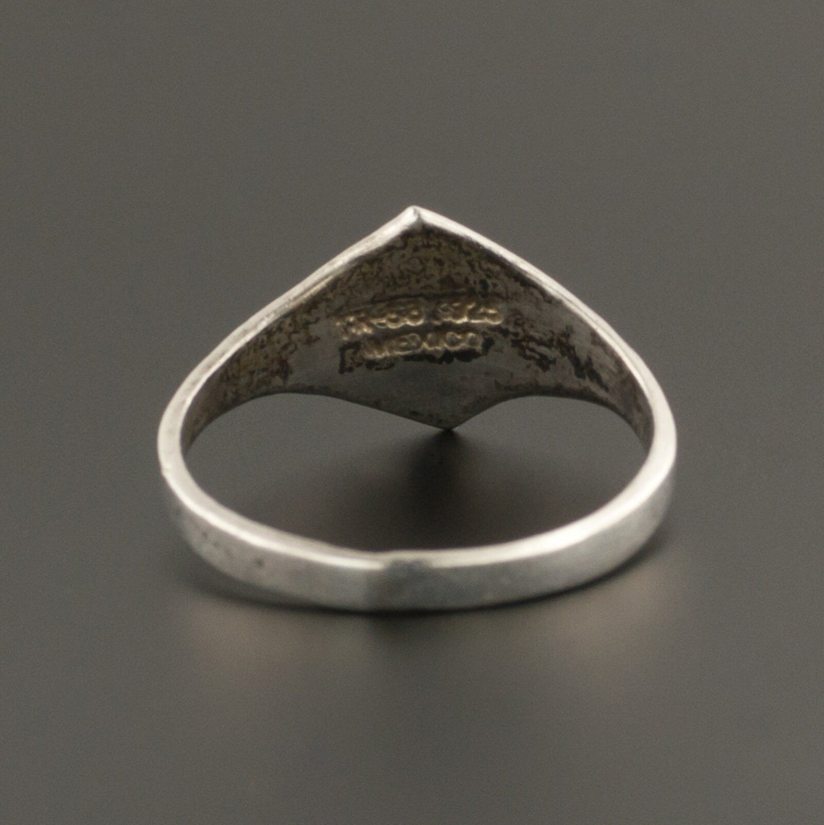 Vintage Enamel Mexican Ring of Sterling Silver - Trademark Antiques