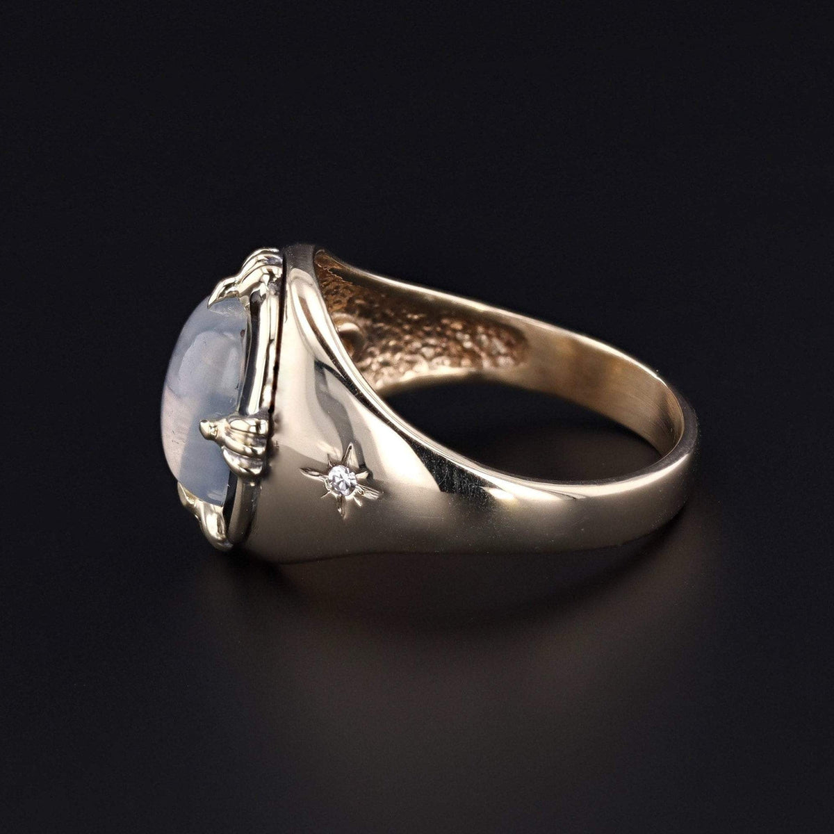 Vintage Enamel Moonstone Ring | Vintage Moonstone Ring - Trademark Antiques