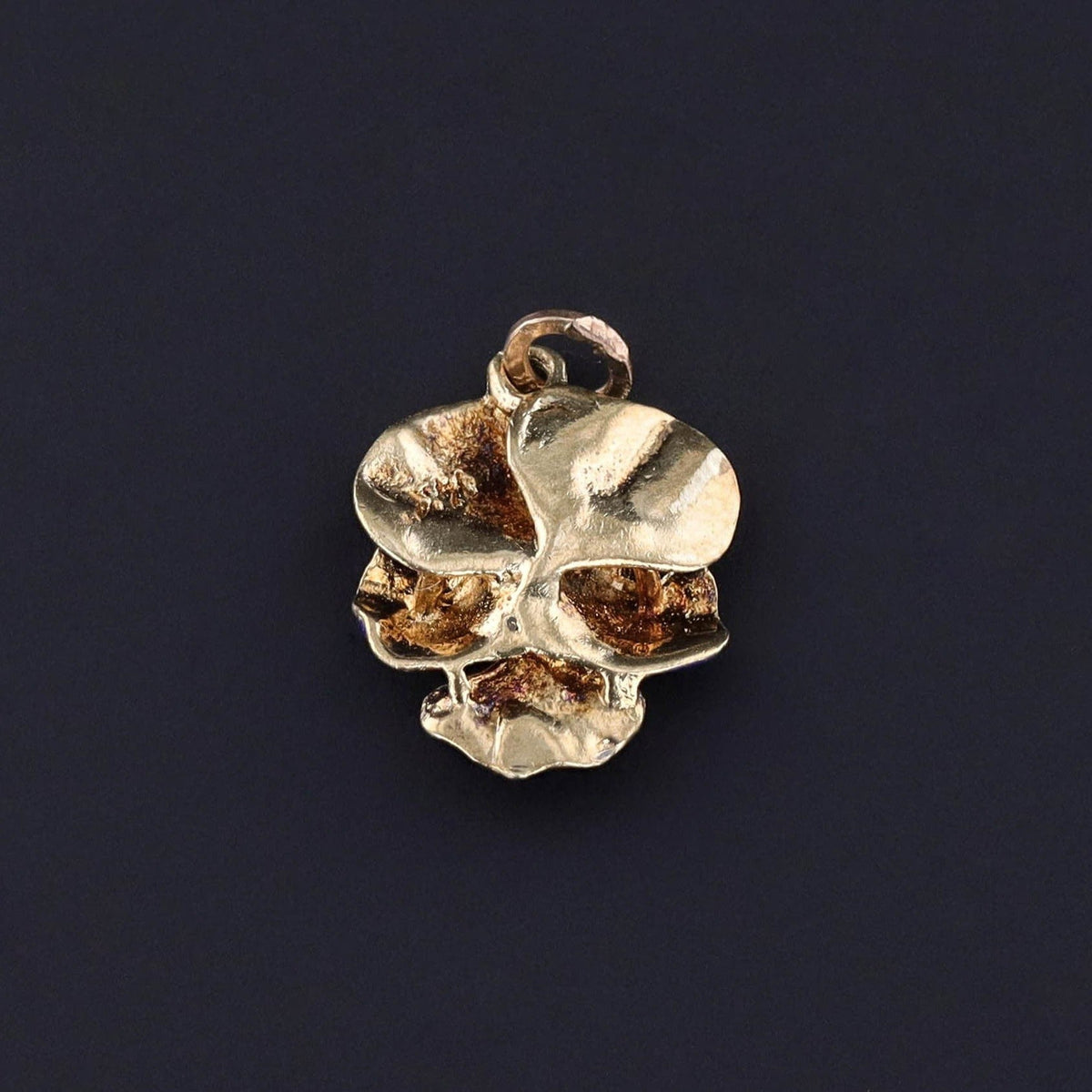 Vintage Enamel Pansy Charm of 14k Gold - Trademark Antiques