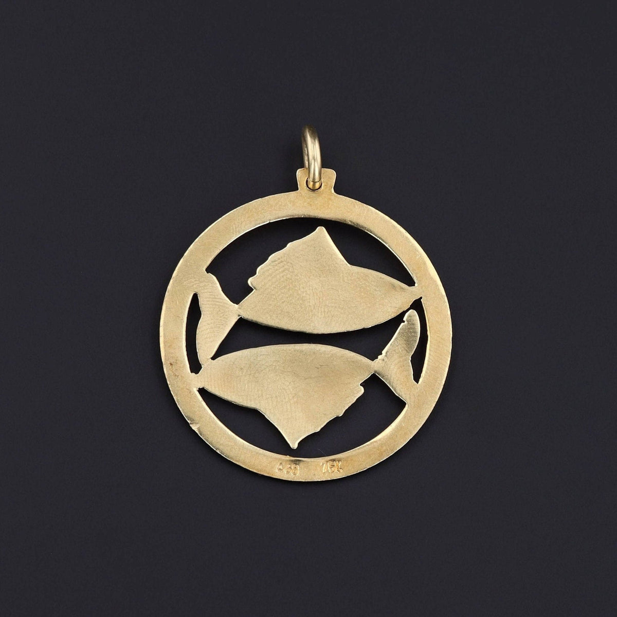 Vintage Enamel Pisces Pendant of 18k Gold - Trademark Antiques