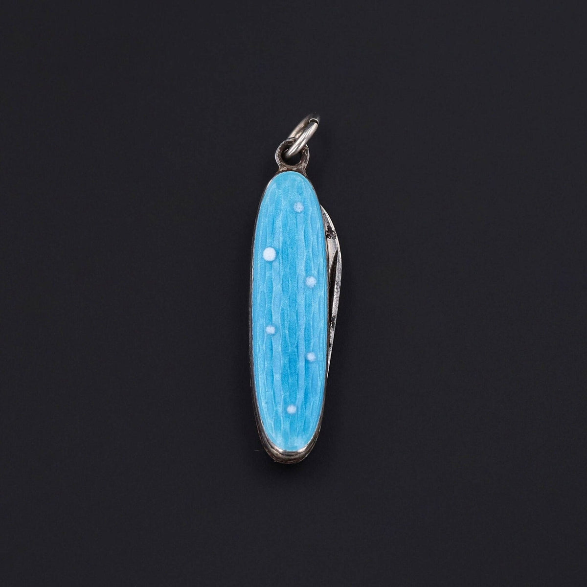 Vintage Enamel Pocket Knife Charm - Trademark Antiques