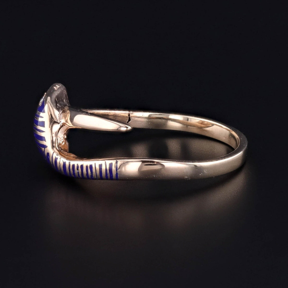 Vintage Enamel Snake Ring of 14k Gold - Trademark Antiques