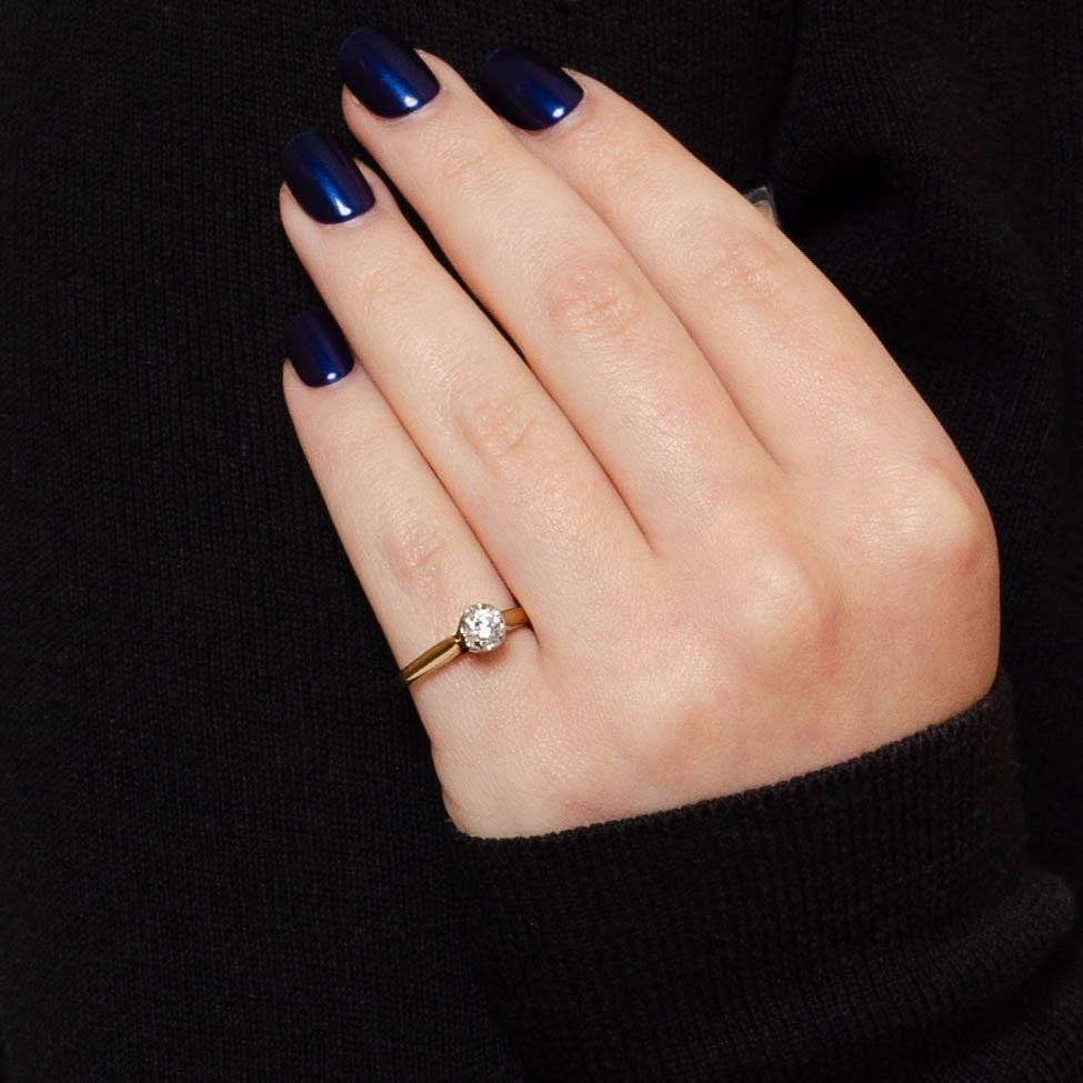 Vintage Engagement Diamond Ring of 14k Gold - Trademark Antiques