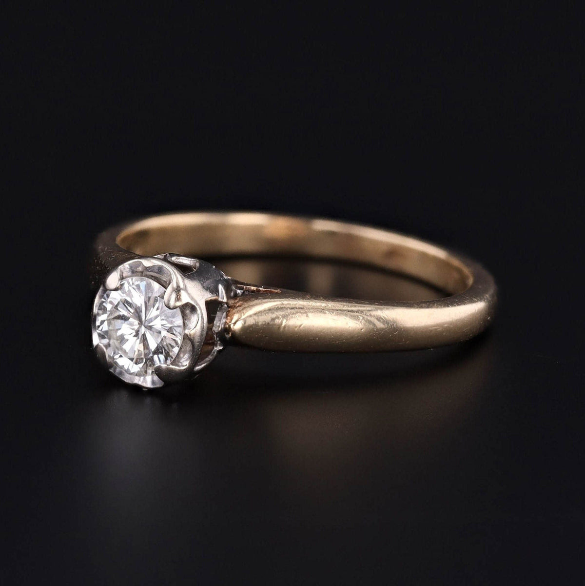 Vintage Engagement Diamond Ring of 14k Gold - Trademark Antiques