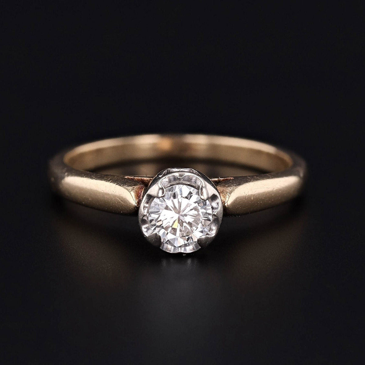 Vintage Engagement Diamond Ring of 14k Gold - Trademark Antiques