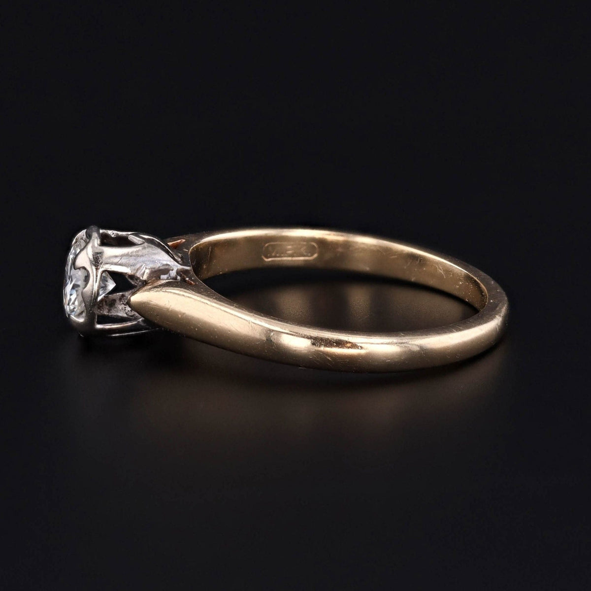 Vintage Engagement Diamond Ring of 14k Gold - Trademark Antiques