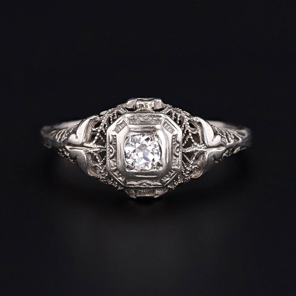 Vintage Engagement Ring | Art Deco Diamond Ring - Trademark Antiques