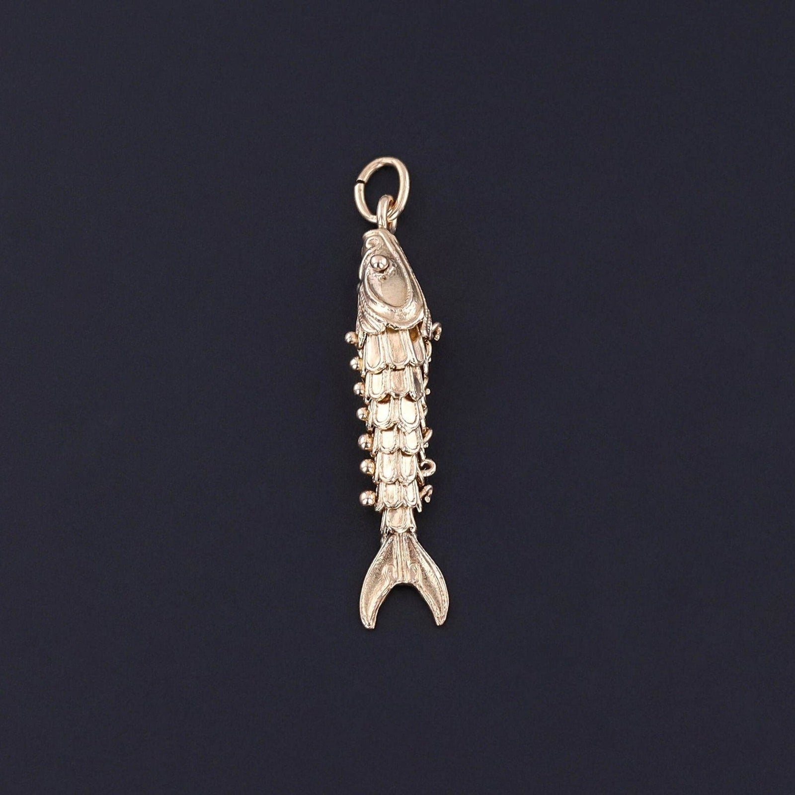 Vintage Fish Charm of 14k Gold - Trademark Antiques