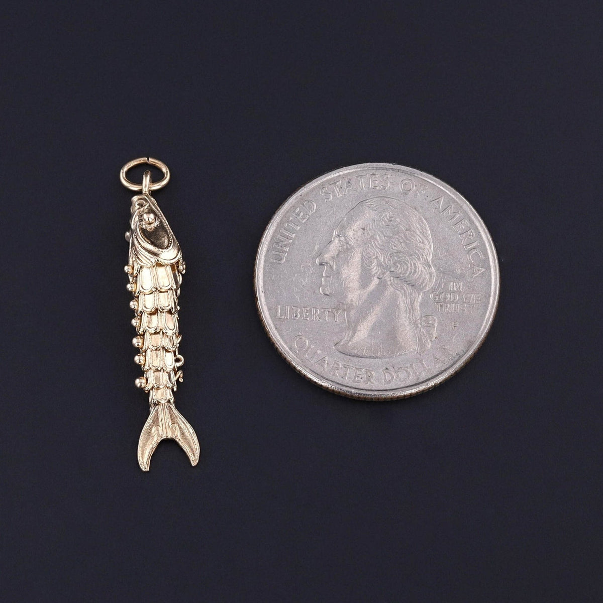 Vintage Fish Charm of 14k Gold - Trademark Antiques