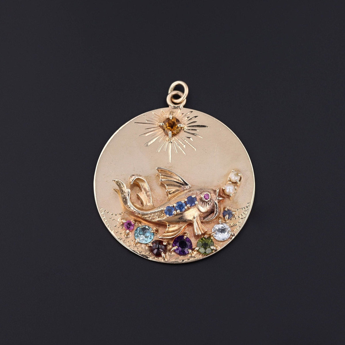 Vintage Fish Pendant | Mid Century Pendant - Trademark Antiques