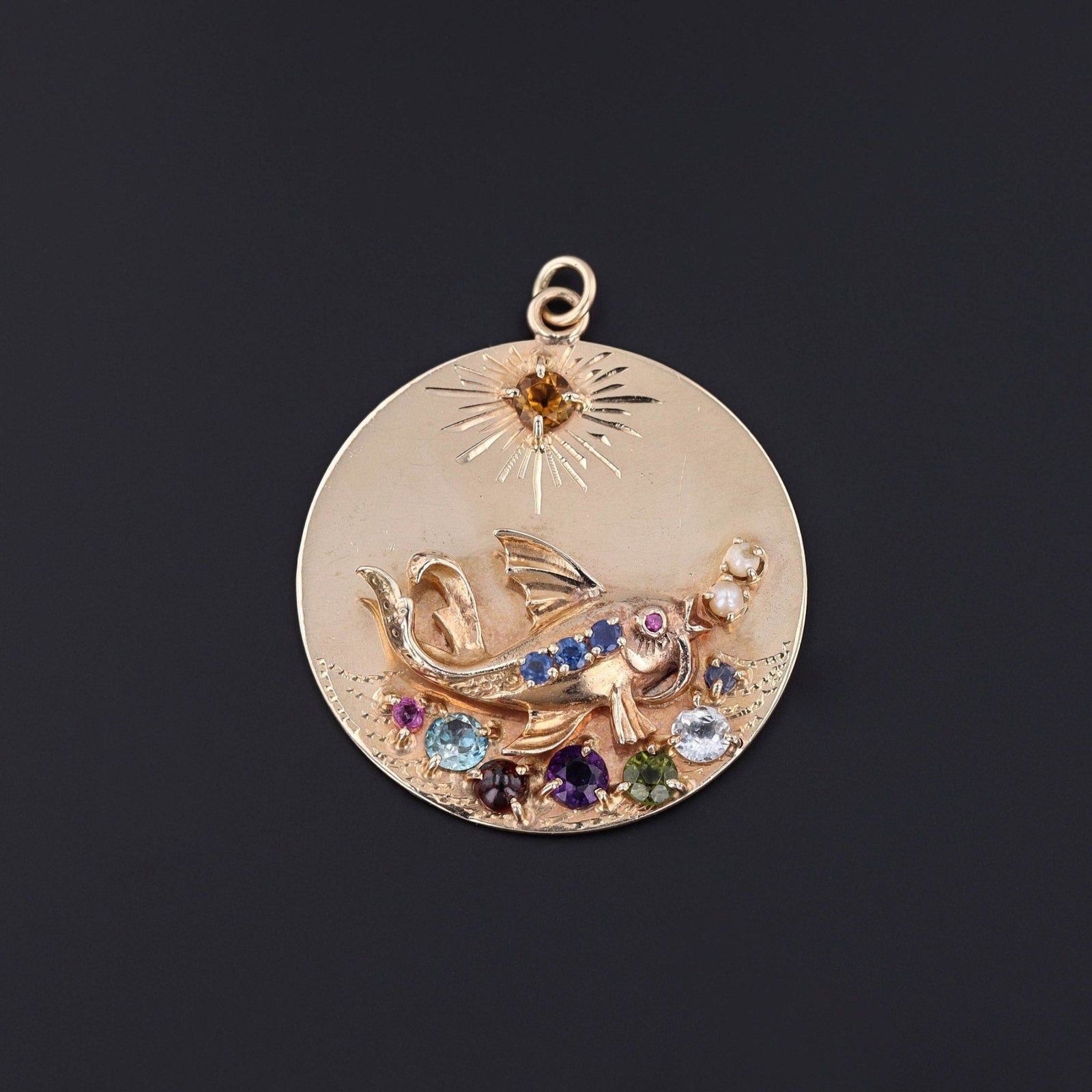 Vintage Fish Pendant | Mid Century Pendant - Trademark Antiques